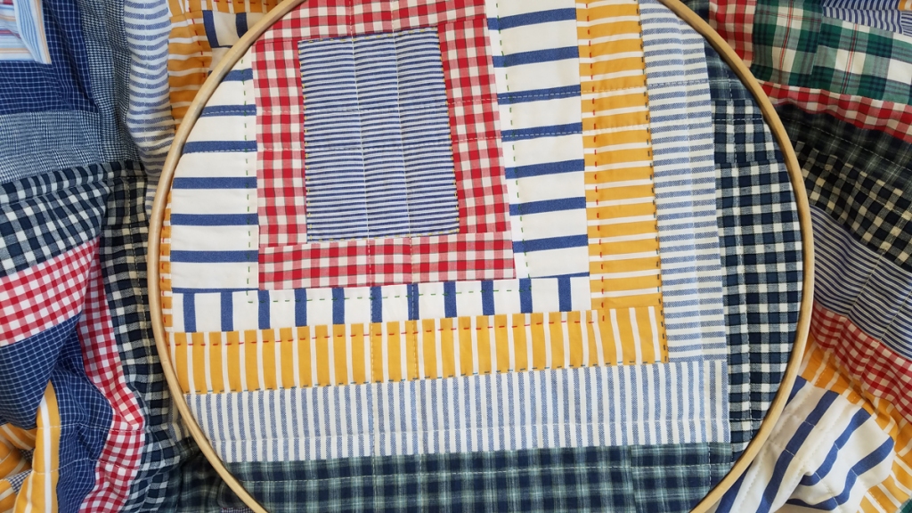 FABRIC THERAPY: Hand quilting with a half hoop
